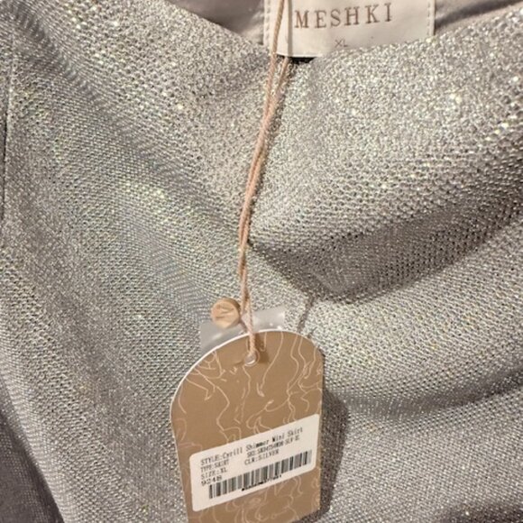 Meshki Silver Glitter/Sparkle Blazer Mini Skirt Set L/XL - NWT - Picture 7 of 8